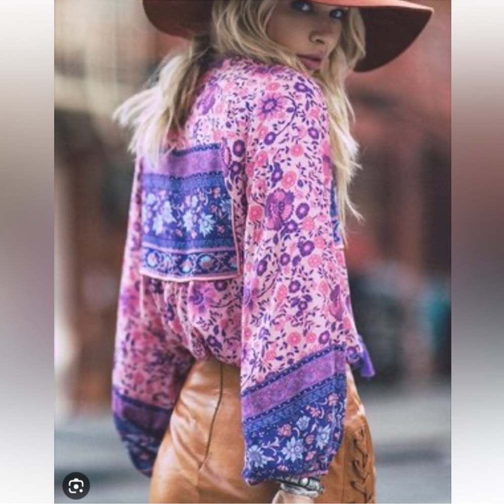 Spell folk town boho blouse blossom S pre- owned - Picture 2 of 7